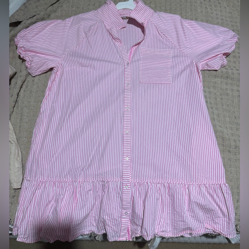 Crown & Ivy Pink Striped Shirt